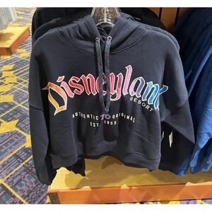 Disneyland 70th anniversary Blue Crop Sweater with Colorful Logo